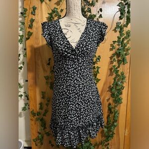 Black and white floral dress